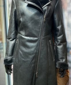 Lammy coat dames halflange 3rc Zwart