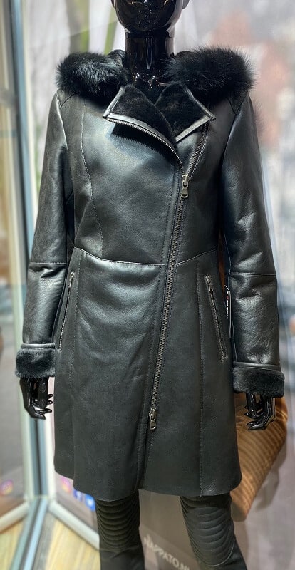 voordeel Verplicht donker Lammy coats dames halflange 3rc Zwart - Nappato Leather