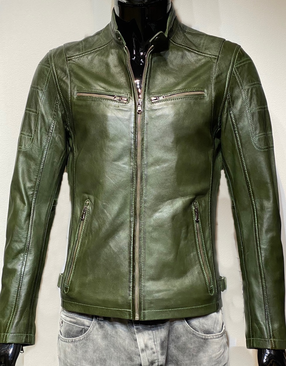 Jonge dame Technologie Onveilig Leren jas groen 9903 heren - Nappato Leather Nijmegen