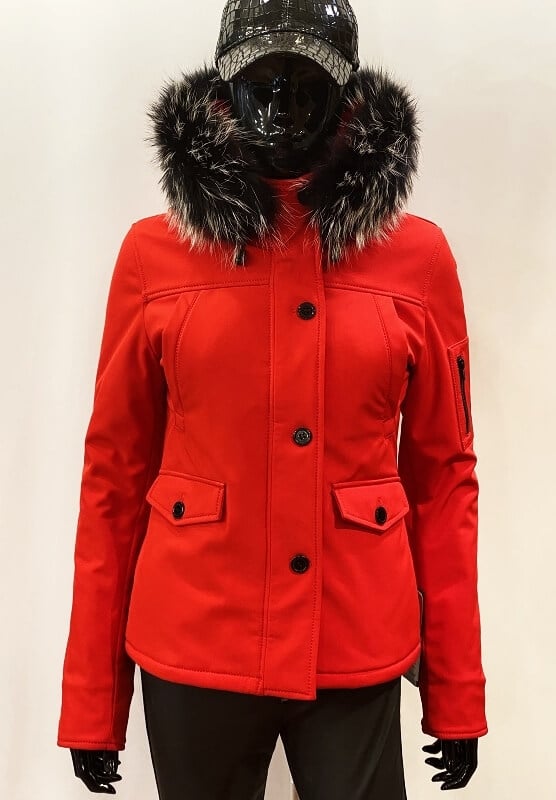 Politieagent Vaag Nauwkeurig 9959 rood bontjas dames winterjas - Nappato Leather
