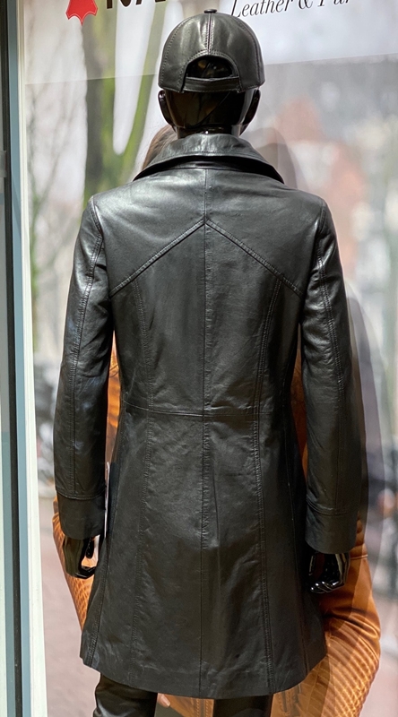 viering scheuren Ruïneren Lady coat zwart leren lange jas dames - Nappato Leather