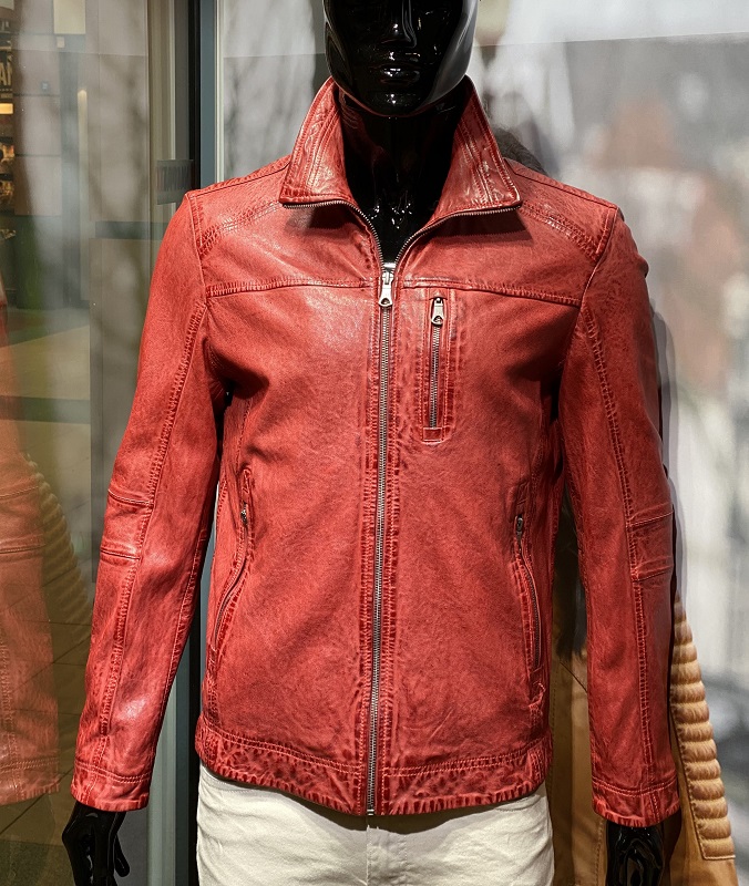 Leren jas heren rood Livito Nappato Leather