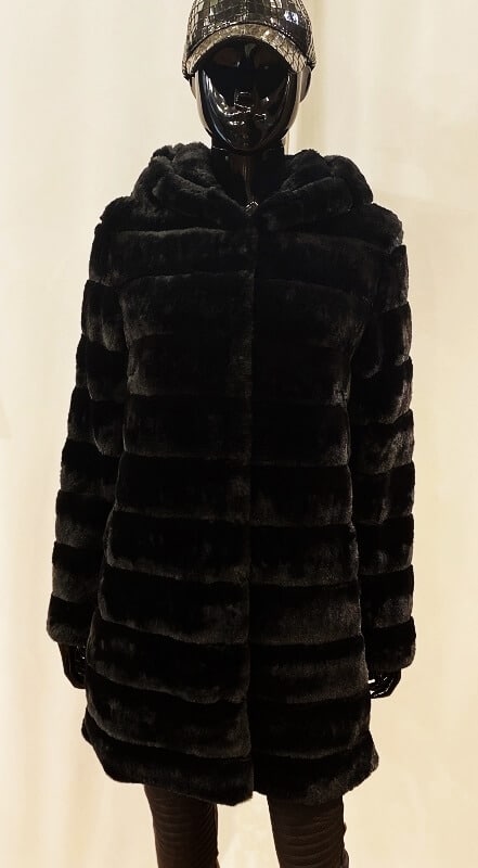 Begin Cusco Onleesbaar Petrovski zwart bontjas dames - Nappato Leather