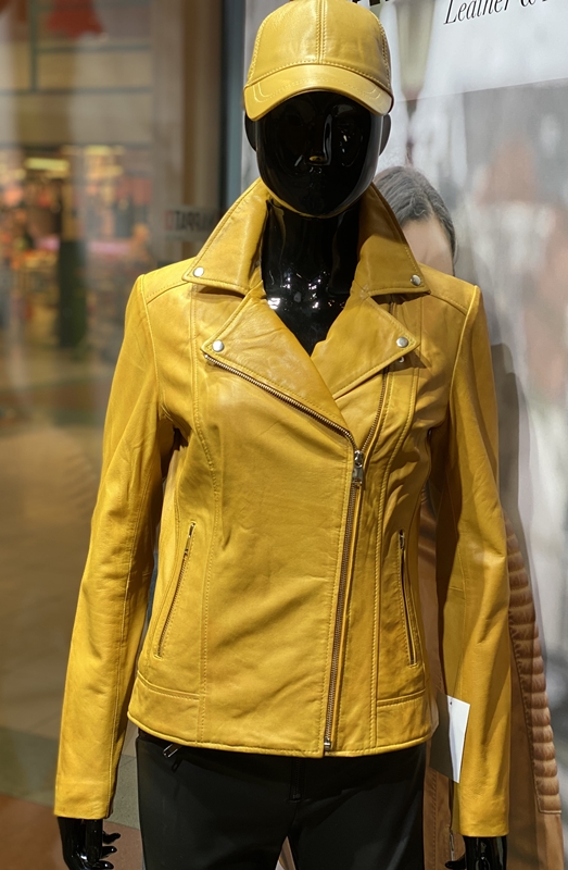 merk op besluiten gordijn Dames leren jas geel/bella - Nappato Leather Nijmegen