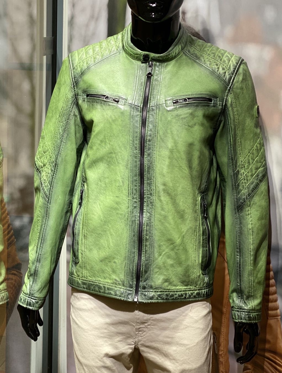 gemakkelijk Verstikkend lila Leren jas heren groen Limestone-JH - Nappato Leather