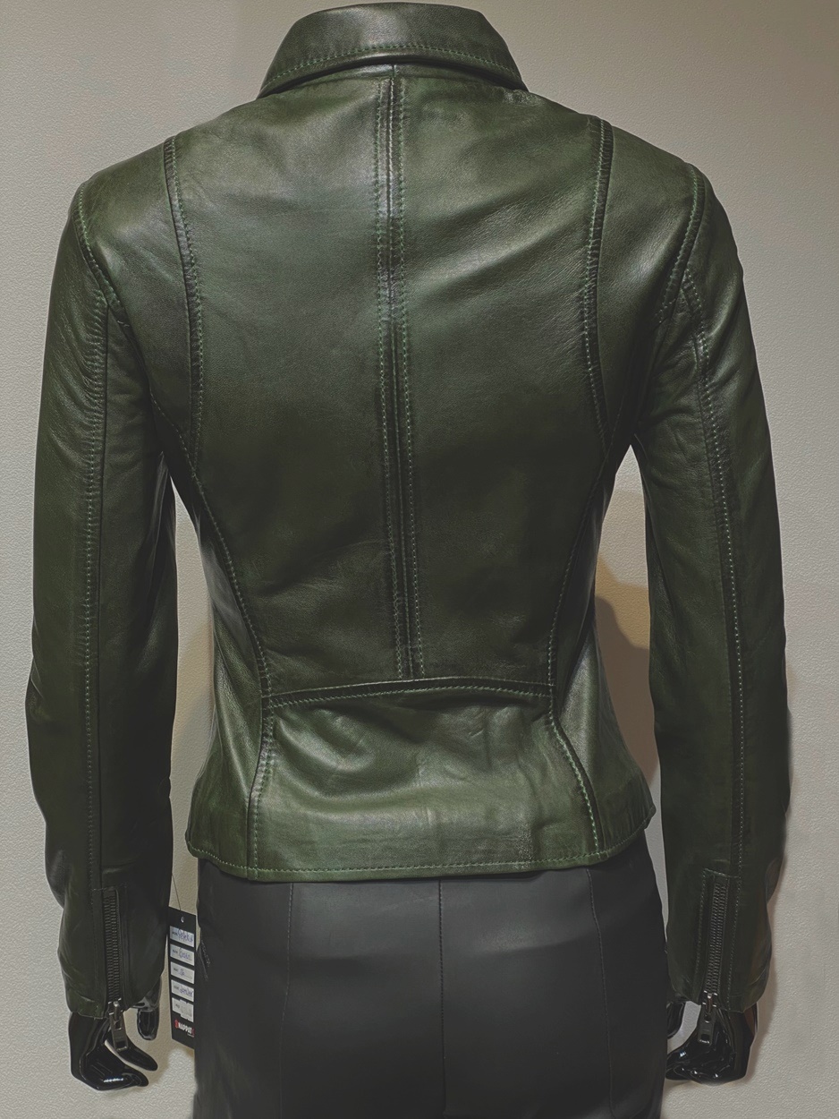 De layout Teleurstelling Veel gevaarlijke situaties Perfecto in groen leren jas dames - Nappato Leather